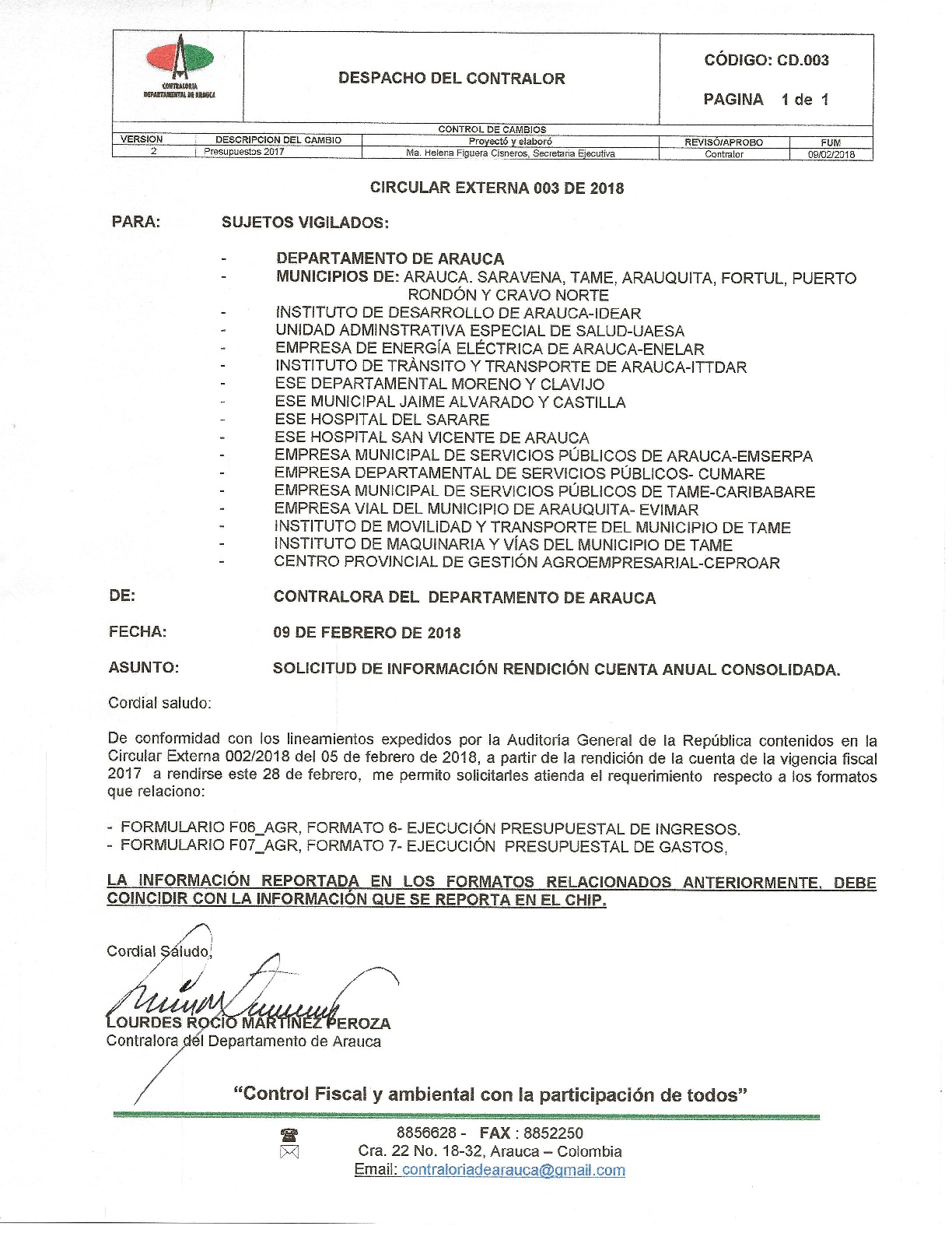 Circular Externa 003 de 2018