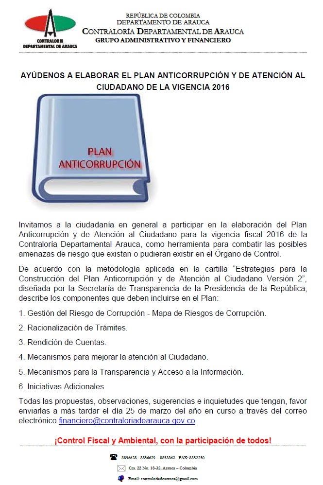 Convocatoria Elaboracion Plan Anticorrupcion